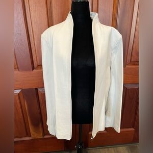 Vtg Knoles & Carter Italian Lambskin Leather Jacket Women Sz 4X White Moto